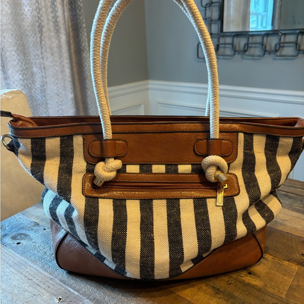 NEW Imoshion Striped Canvas Hobo bag